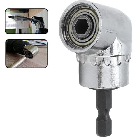 Adaptateur porte-douille de tournevis à angle réglable de 105 degrés pour foret et tournevis à queue hexagonale de 6,35 mm (1/4 pouce) pour perceuse électrique (1/5)