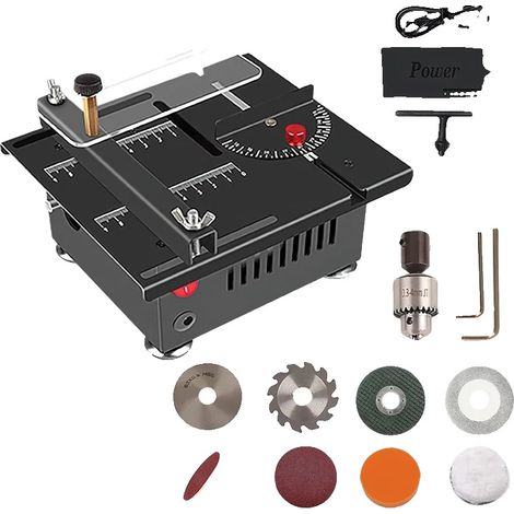 Mini sierra de mesa, motor de alta velocidad, diseño compacto, 100 W. (1/2)
