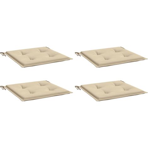 Coussins de chaise jardin lot de 4 beige 40x40x4cm tissu oxford vidaXL (1/5)