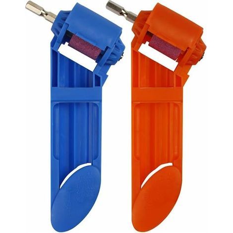 2 Pcs Foret Aiguiseur Foret,Aiguiseur de Forets en Corindon,Outil D'AffûTage de Foret Portable, Fait de Plastique ABS de Haute Qualité et de Meule en Corindon Brun,de Haute Dureté,Outil d'affûtage de (1/5)