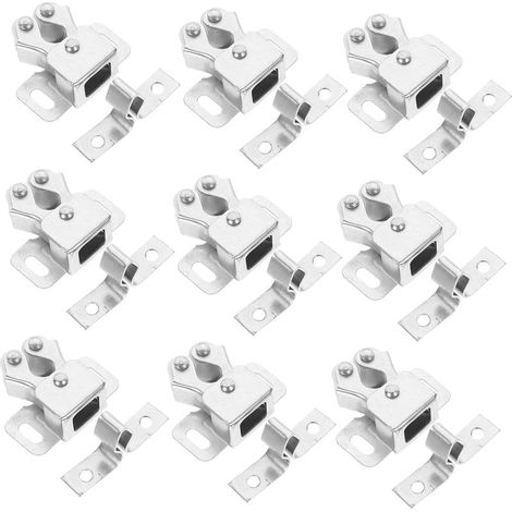 Lot de 20 loquets à bille métalliques pour portes et meubles (1/5)