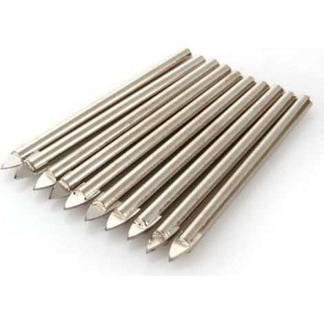 Yosoo 10 punte da trapano da 6 mm per piastrelle, ceramica, vetro, specchi, tungsteno, garbide, diametro punta da trapano per piastrelle -Crezuo
