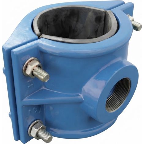 Rohrschelle 200 mm x 1 1/2" Sphäroguss für Polyethylen- und PVC-Rohre Rohrreparaturklemme (1/5)