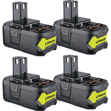 4Stück 18V 8.0Ah Akku für Ryobi Elektrowerkzeug mit LED-Ladeanzeige P108 Li-Ion Ersatzakku für Ryobi ONE+ RB18L50 RB18L40 RB18L13 P102 P103 P104 P105 P106 P107 (1/5)