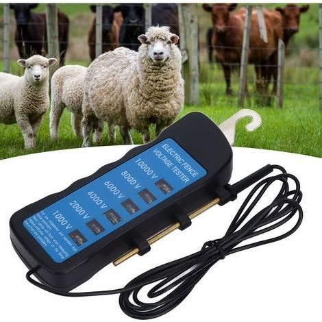 XVX Elektrozaun-Spannungsprüfer, Spannungsprüfer, tragbarer 6-LED-Zaunspannungsdetektor, 10000-V-Fehlerdetektor, Landwirtschaftliche Geräte, Elektrozaun für Nutztiere, Gartengeräte (1/5)