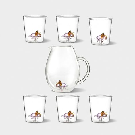 Service carafe avec verres en verre Made in Italy Triceraptos (1/2)