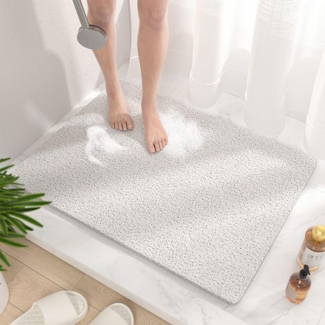 rutschfeste Badematte 80x60cm mit Wasserablauf, schnelltrocknender PVC-Luffa für das Badezimmer (1/5)