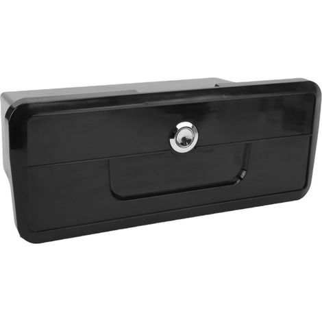 Coffre de rangement pour bateau, porte-gobelet multifonctionnel, étanche à la pluie, avec serrure à bouton dissimulée, noir. (1/5)