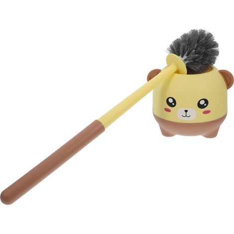 CCYKXABrosse de Toilette Brosse pour Toilettes à Manche Long en PP pour Nettoyage de Salle de Bain avec Support Mural sans Perçage Jaune Forme