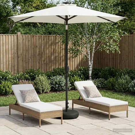 Parasol de jardín con luces LED y base 230 x 230 cm Poliéster