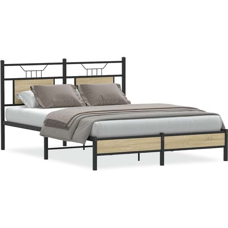 Maison Exclusive - Bettgestell ohne Matratze Sonoma-Eiche 140x200 (1/5)