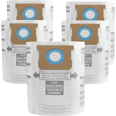 Staubsaugerbeutel – Passend für handelsübliche Staubsaugerbeutel mit einem Fassungsvermögen von 5 bis 8 Gallonen (ca. 15,7 Liter), Typen E 90661 9066133 und H 9067133. Hochwertige Einweg-Filterbeutel (1/5)