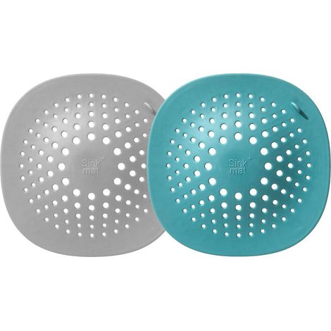 Lot de 2 protections de bonde en silicone avec ventouse, bouchon carré pour bonde de douche et d'évier. (1/3)