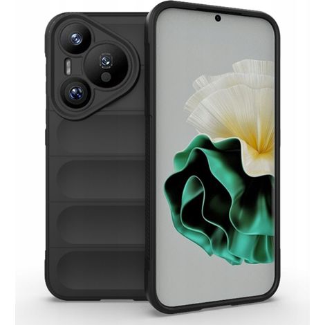 Coque arrière élégante pour Huawei Pura 70, noire. (1/5)