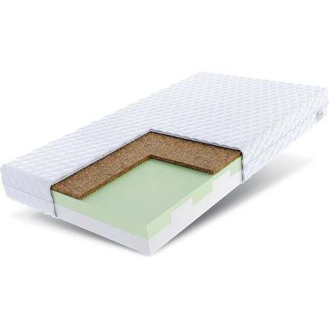 Matratze 140x200 Kaltschaum TERAMO 7 Zonen H3 H4 14 cm Kokos HR Schaum Klimafaser Polyurethanschaum JERSEY