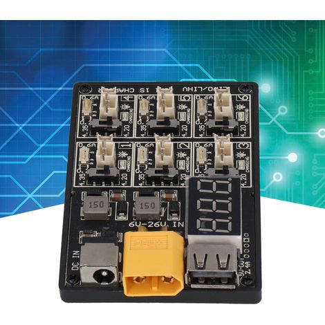 6-in-1 1S-Ladegerät für LiPo- und LiHV-Akkus, XT60-Ladeadapter (1/5)