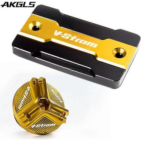 Bouchon de réservoir de liquide de frein avant pour Suzuki V-Strom 650, 250 et 1000/XT (DL650, DL1000, DL250) - Accessoires de protection - Jeu complet (doré) (1/4)