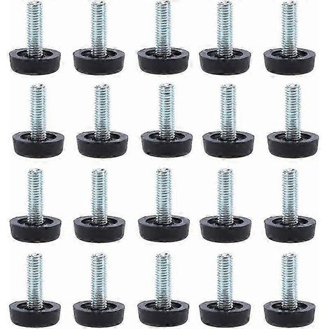20 pieds de nivellement pour meubles - M8 x 24 mm, protections de pieds de table réglables avec tige filetée. (1/5)