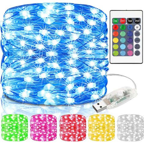 String Lights - 100 LED - 10 M - 16 Colors - 4 Lighting Modes - Remote Control - IP68 Waterproof - Indoor Outdoor Decoration (1/5)