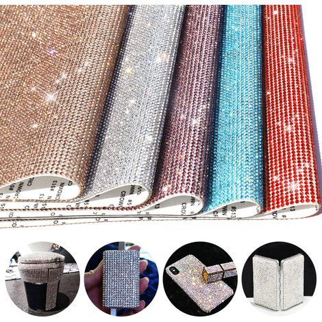 Lot de 2 feuilles de strass autocollants cristal, appliques à coudre DIY, décoration voiture, stickers scintillants pour intérieur et extérieur (1/2)