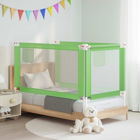 vidaXL Barandilla de seguridad cama de niño verde tela 150x25 cm (1/5)