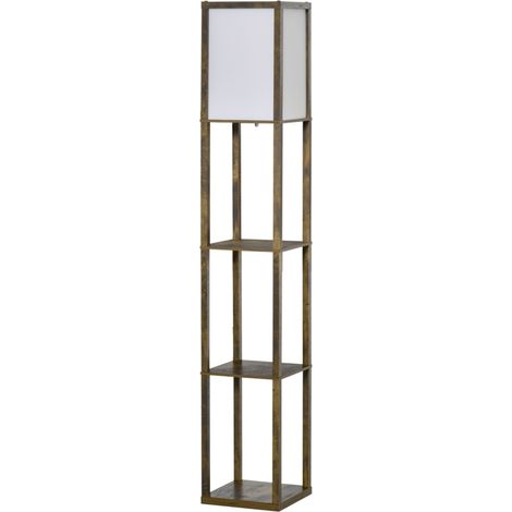 Stehlampe mit Holzregalen 26 x 26 x 160 cm, E27 (1/4)