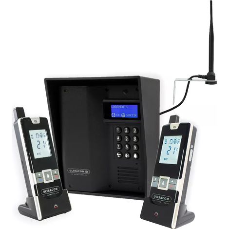 Interphone 600m autonome sans-fil - UltraCOM3 visière noire + 2 combinés + antenne : "contourner obstacle / pilier" (1/5)