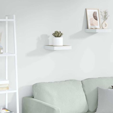Étagère murale flottante Étagère de Rangement - Meuble de rangement Chêne et blanc 23x23,5x3,8 cm MDF BV311290 - BonneVie (1/5)