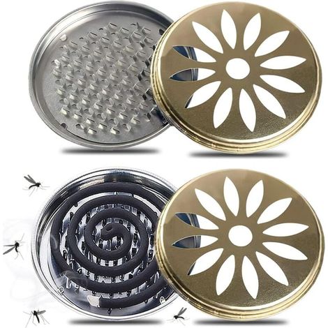 2 Pièces Support Bobine Moustique,Matériaux écologiques recyclés Supports en Spirale de Moustiques,Anti-moustiquepour Maison Jardin Camping Salle de Bain Centre Commercial (1/4)