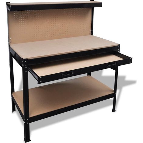 Banco da lavoro con pannello forato e cassettiera banco da lavoro con piano da 115 cm 020003671