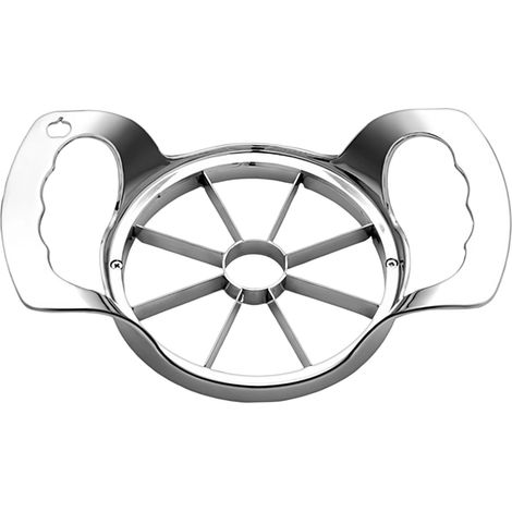 Coupe-fruits et dénoyauteur, coupe-fruits haut de gamme en acier inoxydable, 8 lames, argent