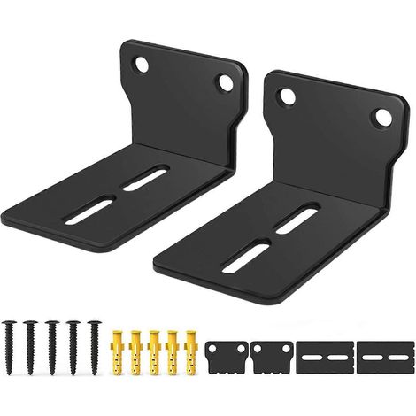 Support mural pour haut-parleur, accessoire de fixation, support pour barre de son, noir (1/5)