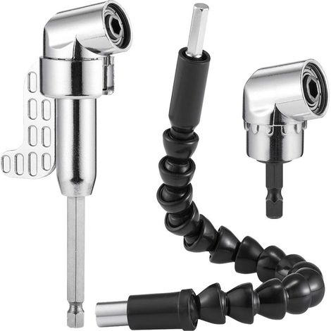 Right Angle Drill Bit Kit and Flexible Angle Extension for Drill or Screwdriver, 1/4" Socket Adapter, Convenient and Practical in Tight Workspaces. (1/5)
