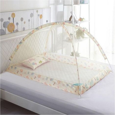 Moustiquaire Lit - 90x120x90 cm - Pliable Portable Pour Berceau Et Voyage - Beige (1/4)