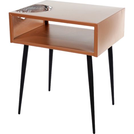 Galaxy Bedside Table - Metal - L35.8 x W46 x H55.6 cm - Copper/Black - Partially Assembled