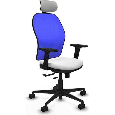 Sedia da ufficio piqueras y crespo Jorquera blu nylon bianco (1/2)