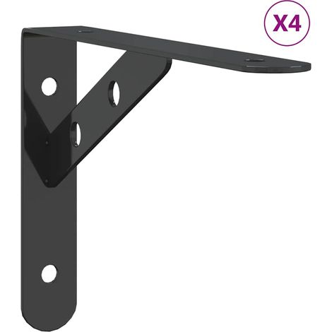 Maison Exclusive - Regalträger 4 Stk. 20x2,5x14 cm Schwarz Edelst
