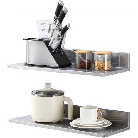 Étagère Murale 2PCs 610x218x85 mm Tablette Flottante en Acier (1/5)