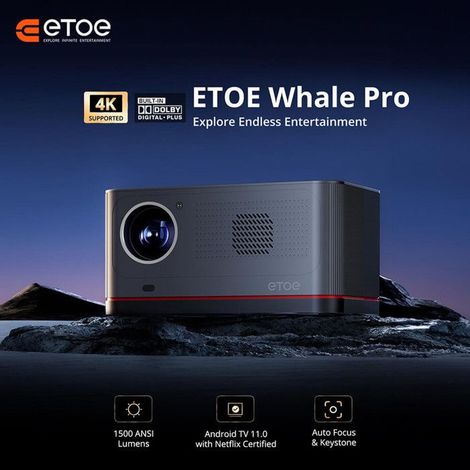 Filiyano-Vidéoprojecteur ETOE Whale Pro – Android TV intégré, résolution native 1080p, 1500 ANSI (1/5)