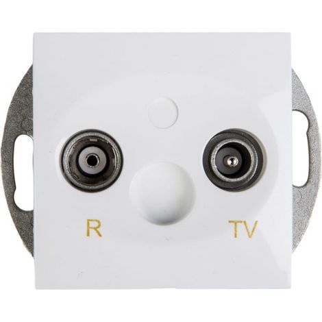 Simon 54 RD/TV-Antennenbuchse, Klemme, getrennt, weiß, DAK.01/11