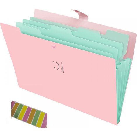 Dossier A4 - Classeur Accordion avec Fermoir à Pression - pour Documents et Archives - Lot de 5 (1/5)