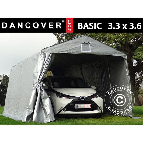 Portable Garage Basic 3.3x3.6x2.4 m PE, Grey - Dancover