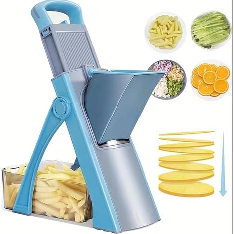 Ecleanfy - Mandoline réglable pour la cuisine, hachoir à légumes, coupe-légumes pour concombres, pommes de terre, carottes, fromage (1/5)