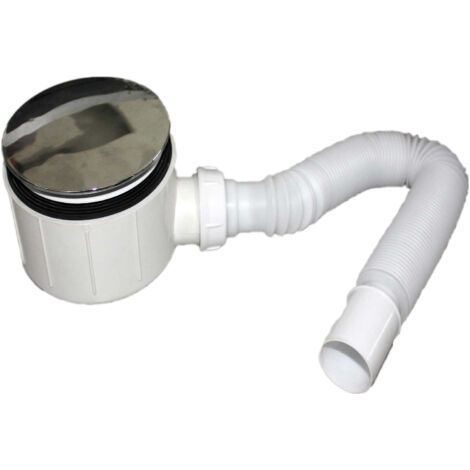 Bonde de douche 90 mm – Siphon siphoide avec tuyau flexible – Grille détachable et couvercle en acier – Produit CE certifié (1/3)