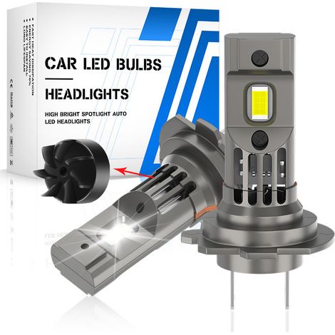 Bombillas LED H7 de 110 W y 22 000 lm, [2023 nuevas] 6500 K, 12 V, luces delanteras LED H7 para coche, antierrores, luz baja H7, para reemplazo de halógeno y xenón (paquete de 2) (1/5)