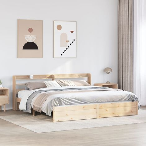 Bettgestell mit Kopfteil ohne Matratze 200x200 cm vidaXL (1/5)