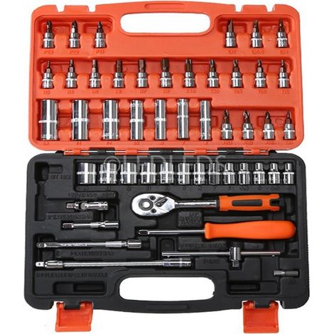 TRADE SHOP - Set Chiavi A Bussola Con Cricchetto 53 Pezzi Chrome Vanadium In Valigetta - (1/5)