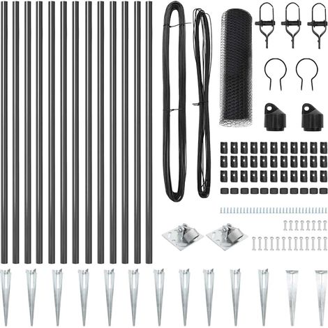 Maison Exclusive - Schweißdrahtzaun mit Spikes 25 x 0,8 m (B x H)