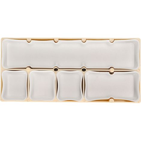 Boîte de rangement empilable, blanc cassé, verrouillable et portable, pour outils de réparation de montres, avec base et doublure en caoutchouc. (1/5)