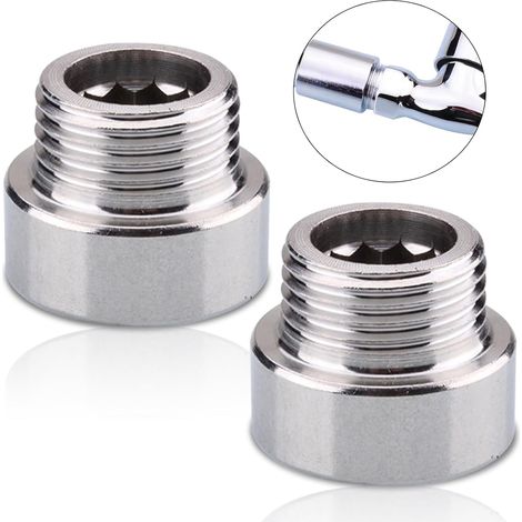 Set mit 2 Wasserhahnverlängerungen, G1/2", Edelstahl, Verlängerung für Wasserhähne, Eckventile und Duschköpfe (1/5)